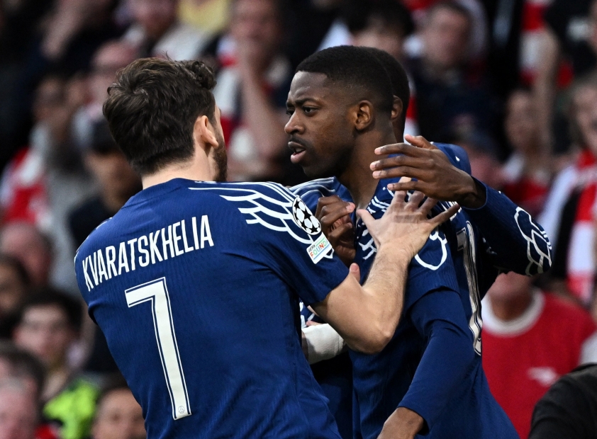 VIDEO) Ousmane Dembélé and Khvicha Kvaratskhelia link up for a screamer  against Arsenal in the Champions League semifinal | beIN SPORTS